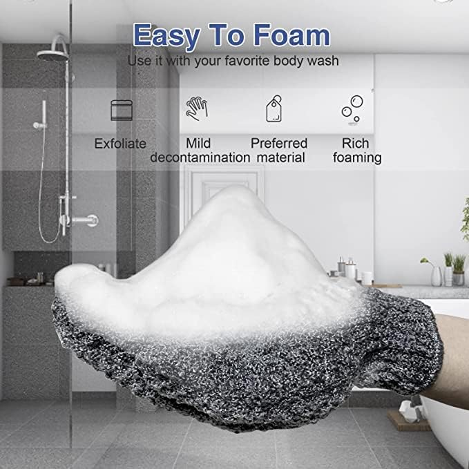 Yiclick 6Pairs Heavy Exfoliating Gloves,Body Scrub Exfoliator for Dead Skin Remover,Exfoliating Body Scrubber for Bath Shower Exfoliation,Exfoliate Sponge Loofah Washcloth Mitt Men Women