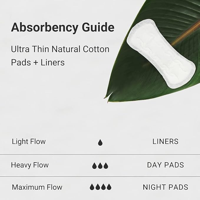Veeda Natural Cotton Night Pads for Women - Overnight Heavy Flow Absorbent Ultra-Thin Feminine Pad - Hypoallergenic Period Pads with Wings - Unscented & Chlorine Free Sanitary Napkins - 24 Count