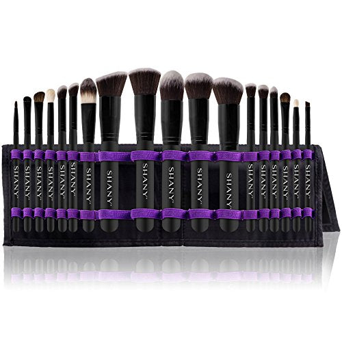 SHANY Makeup Brushes Artisan Easel Elite Cosmetics Make up Brush Set, Complete Kabuki Makeup Brush Set with Standing Convertible Makeup Brush Holder Storage - 18 pcs