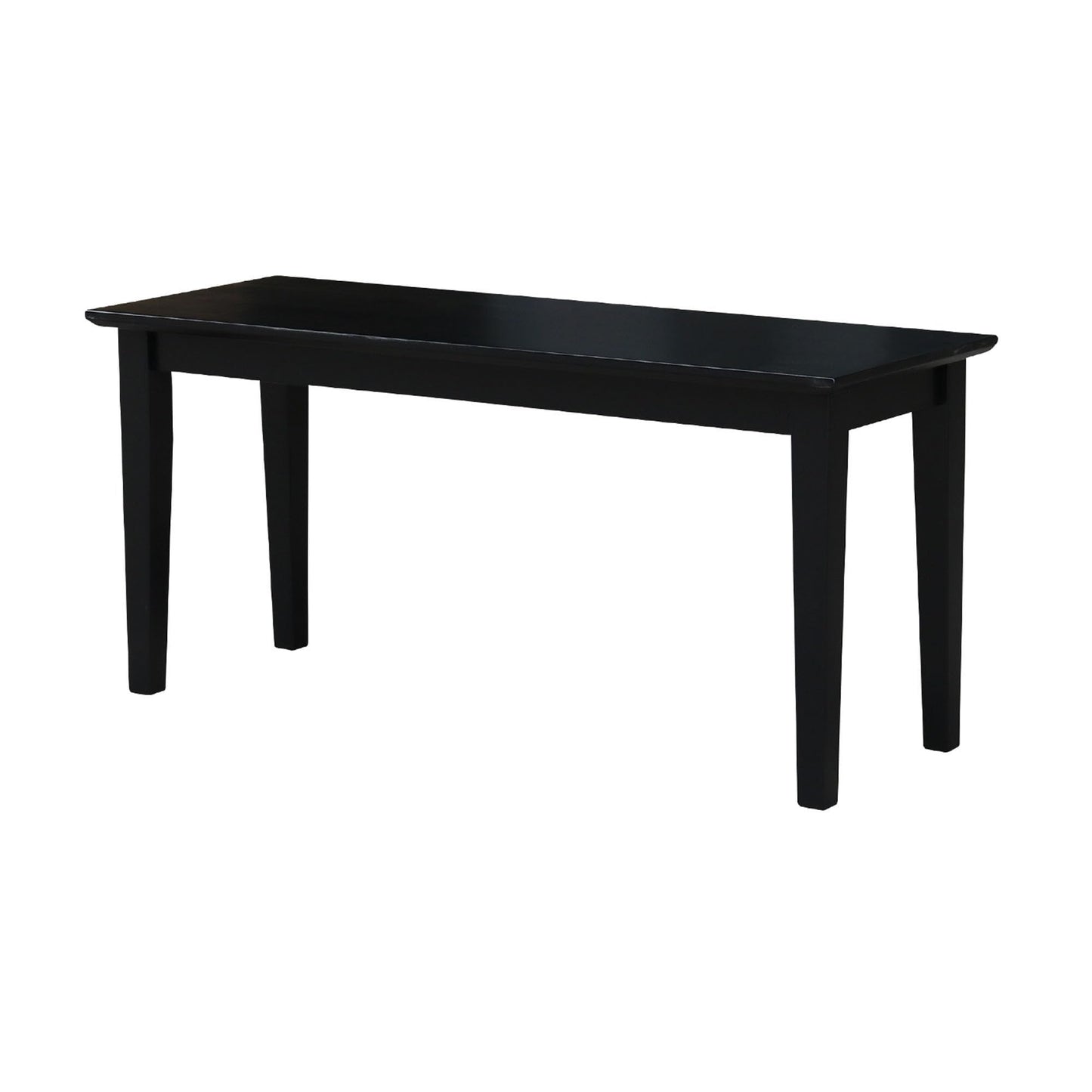 IC INTERNATIONAL CONCEPTS Shaker Style Bench Real/Solid Parawood, Kitchen/Dining, Sturdy & Reliable Seating, Easy Assembly, 39"W x 14"D x 18"H, 450 Lbs Wt. Capcity, Black