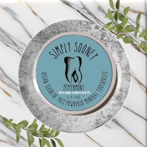 Remineralizing Vegan Mineral Tooth Powder I Peppermint Nano-hydroxyapatite Formula I Natural Whitening I Stronger Teeth 1.5oz (1.5 oz jar)