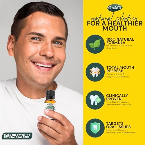 OraMD Original Tooth Oil - Healthy Gums, Fresh Breath and Helps with Sensitive Teeth - All-Natural Solution Better Than Mouthwash (1-Pack)