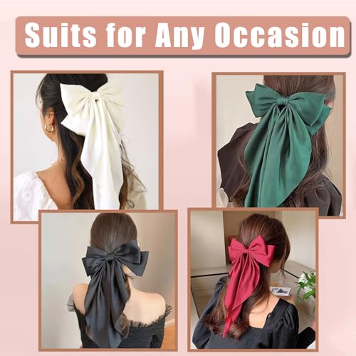 10 PCS Hair Bows,Hair Bows for Women,Hair Ribbons,Oversized Long-tail Cute Aesthetic Hair Accessories,Large Hair Barrettes for Women,Big Hair Bow,Big Bows for Girls