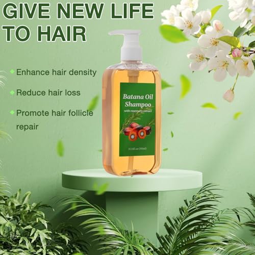 Shampoo De Batana, Rosemary Oil Shampoo,Batana with Rosemary Extract, Para La Caida Del Cabello, Nourishing & Regenerating Hair-Soft and Fluffy for Men & Women