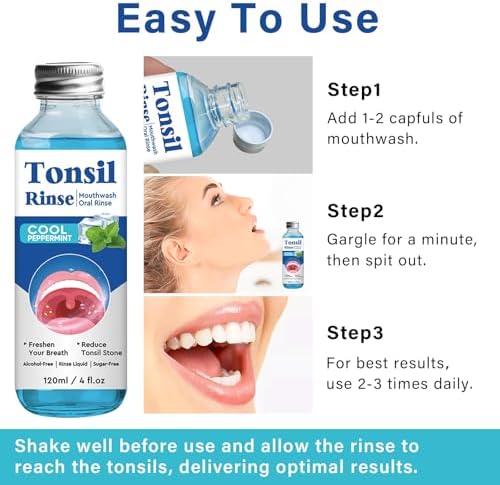 Tonsil Stone Remover, Nature Tonsil Stone Mouthwash or Oral Rinse Liquid to Remove Bad Breath, Soothe Dry Mouth & Fresh Breath, Tonsil Stone Removal Liquid, 4Fl Oz