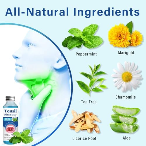 Tonsil Stone Remover, Nature Tonsil Stone Mouthwash or Oral Rinse Liquid to Remove Bad Breath, Soothe Dry Mouth & Fresh Breath, Tonsil Stone Removal Liquid, 4Fl Oz