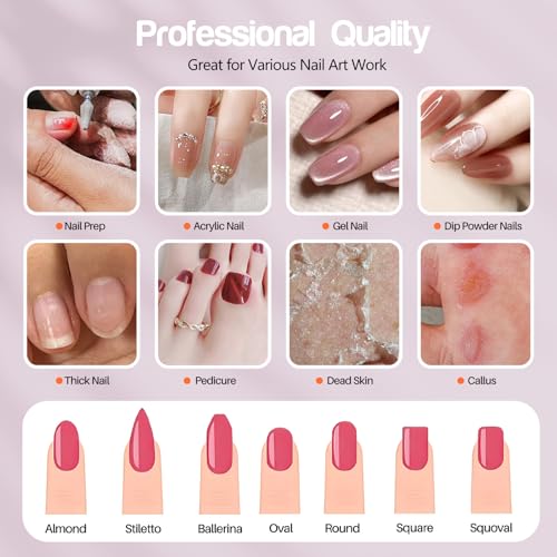 Electric Nail Drill Machine Nail Drill Electric File Nail File Kit for Beginners Acrylic Gel Nails Manicure Pedicure Polishing Shape Tool with 8 Bits Gel Nails and Home Salon Use