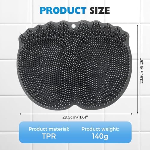 Foot Scrubber in Shower, 2025 New Shower Back Scrubber Massage Pad, Silicone Foot Scrubbers for Bathroom, Back Washer for Men and Women (Blue)