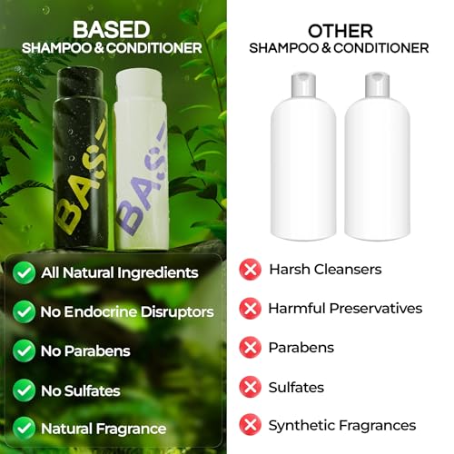 Shampoo, Conditioner & Leave-In Conditioner Deluxe Bundle with Peppermint, Coconut & Avocado Oil, Deluxe Hair Bundle for Men, Two 12 fl oz & One 6.8 fl oz Bottles (Pack of 3)