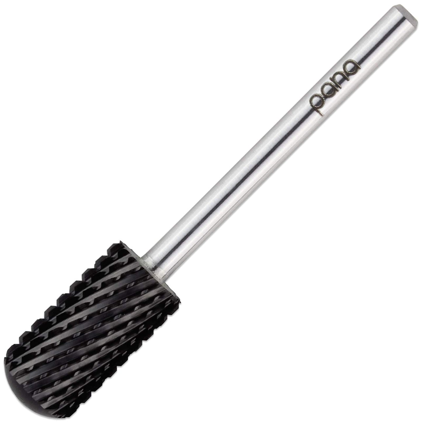 PANA 3/32" Smooth Round Top Safety Carbide Nail Drill Bit for Gel Polish & Acrylic Removal Nail Salon Manicure Pedicure Electric File Tools (Large Barrel - DLC Black, Extra Coarse)