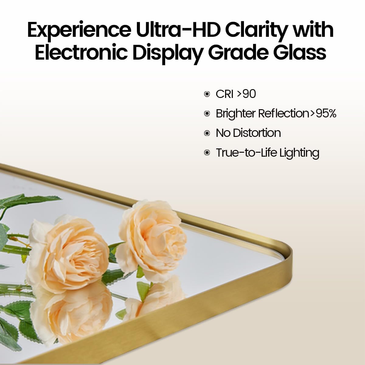 ANDY STAR 20"x30" Brushed Gold Pivot Mirror for Bathroom, Brass Metal Frame Bathroom Mirrors for Wall，Rectangle Titling Vanity Wall Mirror with Rounded Corner Design Hangs Vertically Only