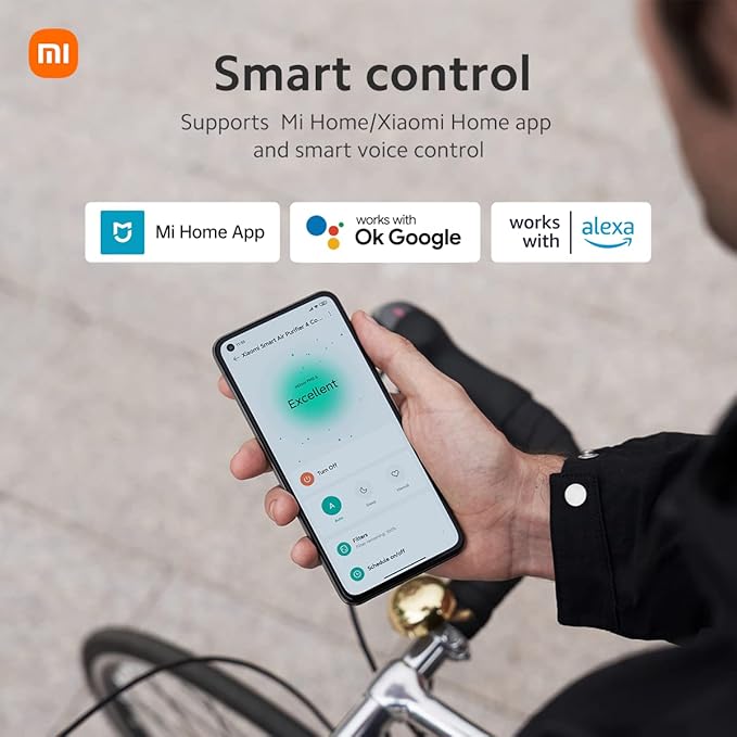 Xiaomi Air Purifiers for Home Bedroom, H13 True HEPA Filter, Ultra Quiet, Smart Control, Air Quality Sensor, Small Large Room Cleaner for Pets, Dust, Allergies, Wildfire, Smoke, Auto, 4 Compact