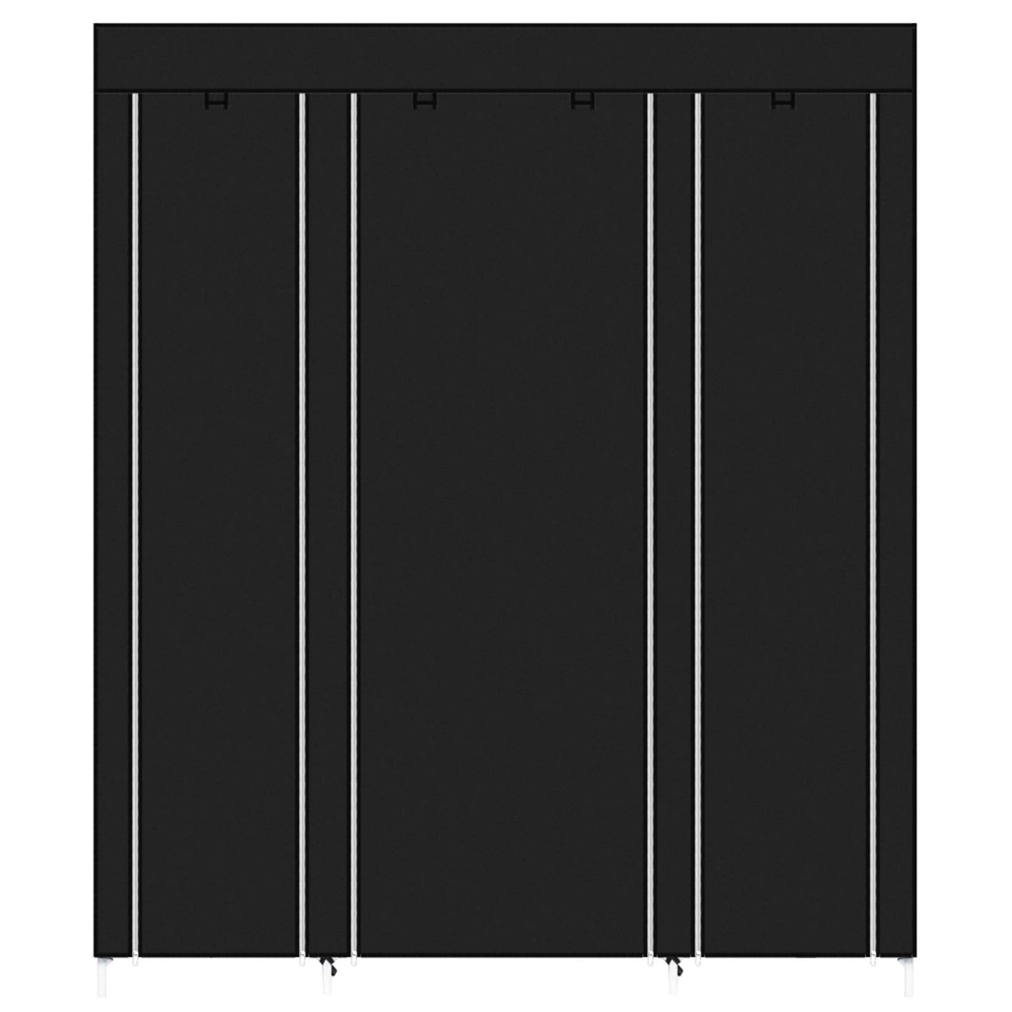 Piler 69" Portable Wardrobe Closet with Non-Woven Fabric - Quick & Easy to Assemble, Extra Strong & Durable Black Closet Organizer for Bedroom Storage