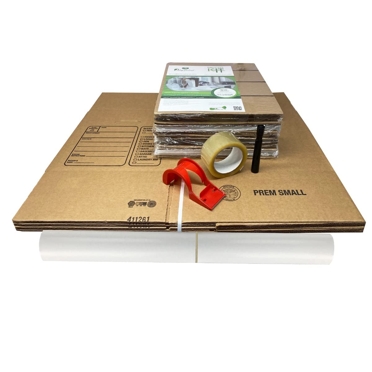 Kitchen Moving Box & Supplies Kit #1 4 Boxes with Dish/Glass Inserts