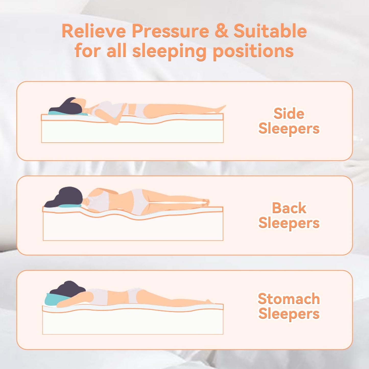 Topllen Twin Mattress Topper for Back Pain Relief, Extra Thick Pillow Top Plush Mattress Pad with Deep Pocket, Soft Pillowtop Twin Size Bed Toppers Filled Fluffy Down Alternative, White