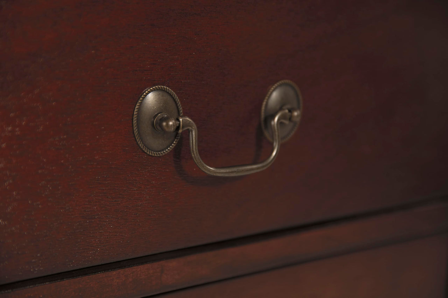 Signature Design by Ashley Alisdair Traditional 2 Drawer Nightstand, 23.75" Tall, Dark Brown