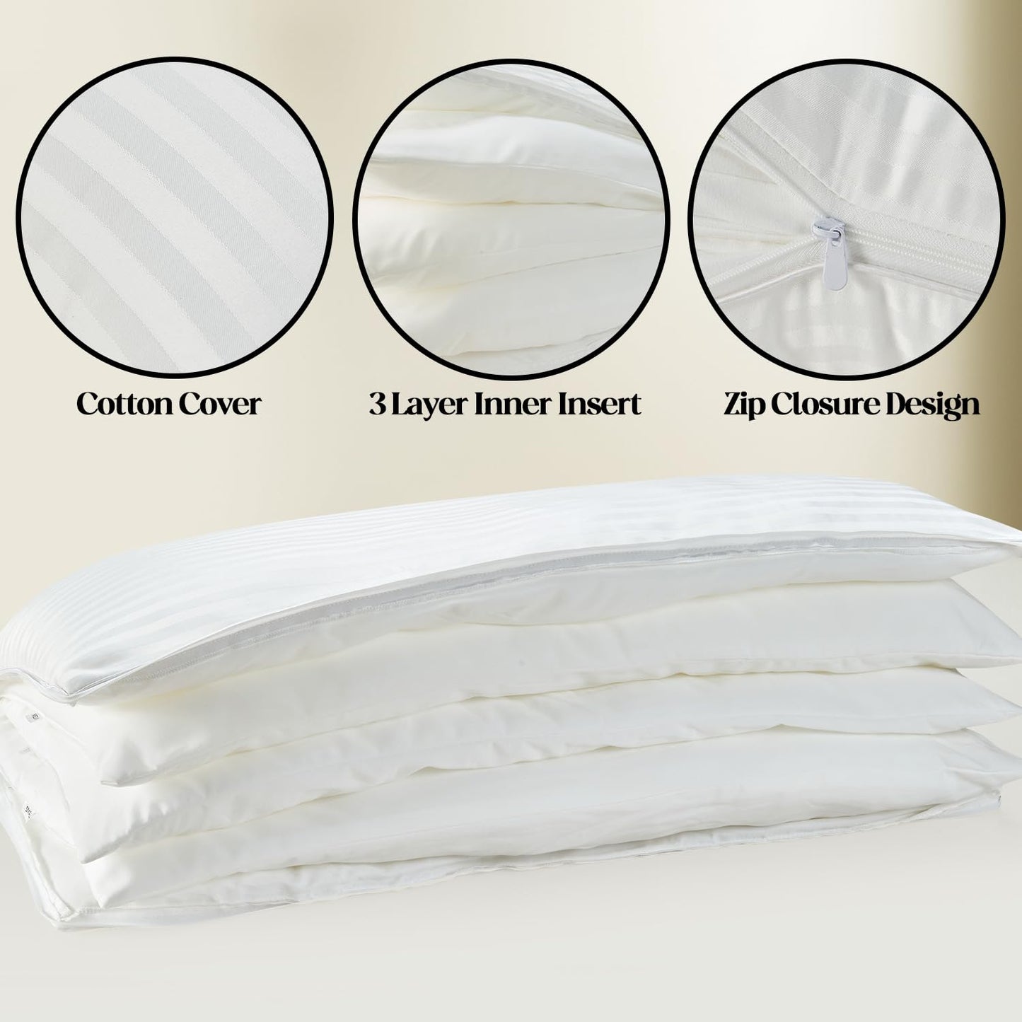Dormirpilow Adjustable Layer Pillows,Assembled Bed Pillow,Luxury Queen Pillows Set of 2 for Back,Stomach or Side Sleepers,Queen (Pack of 2)