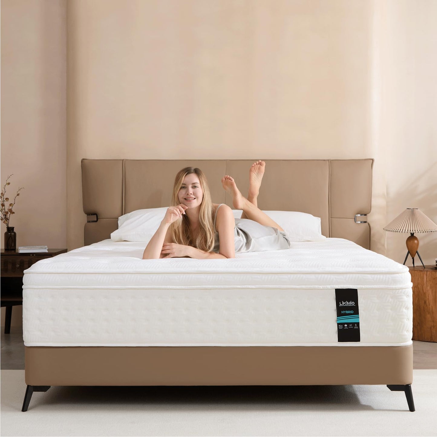 LIKIMIO 12 Inch Twin Mattress, Cool Hybrid Mattress in a Box, Gel Memory Foam, Individual Pocket Springs for Strong Edge Support, Motion Isolation, Pressure Relief, Oeko-TEX & CertiPUR-US, SG Made