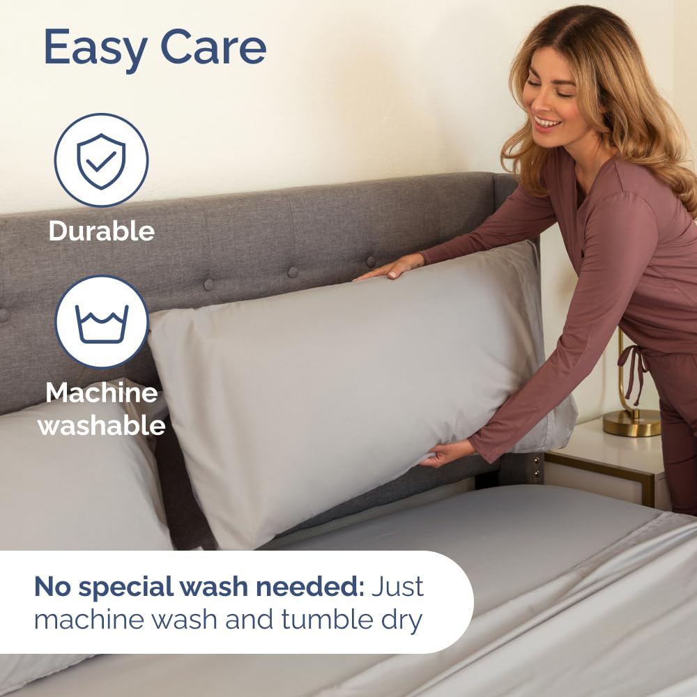 Extra Deep King Sheet Set - 6 Piece Breathable & Cooling Sheets - Hotel Luxury Bedding Set with 18-24 Inch Extra Deep Pockets - Easy Fit - Super Soft, Wrinkle Free and Comfy - Light Grey, King Size