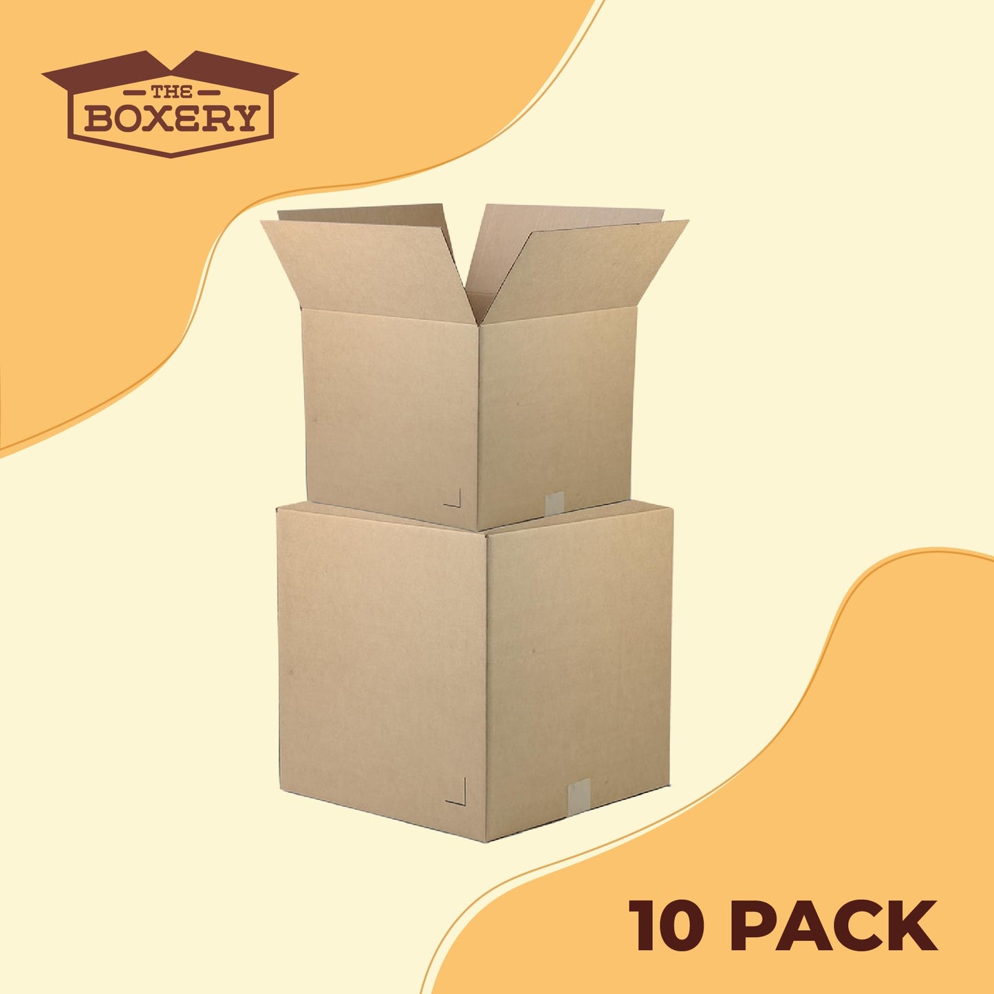 The Boxery Moving Boxes 10-Pack X-Large | 22x22x22 inch Brown/Kraft Corrugated Cardboard Packing, Moving & Storage for Business/Home – Durable - Eco-Friendly, Recyclable - Made in the USA