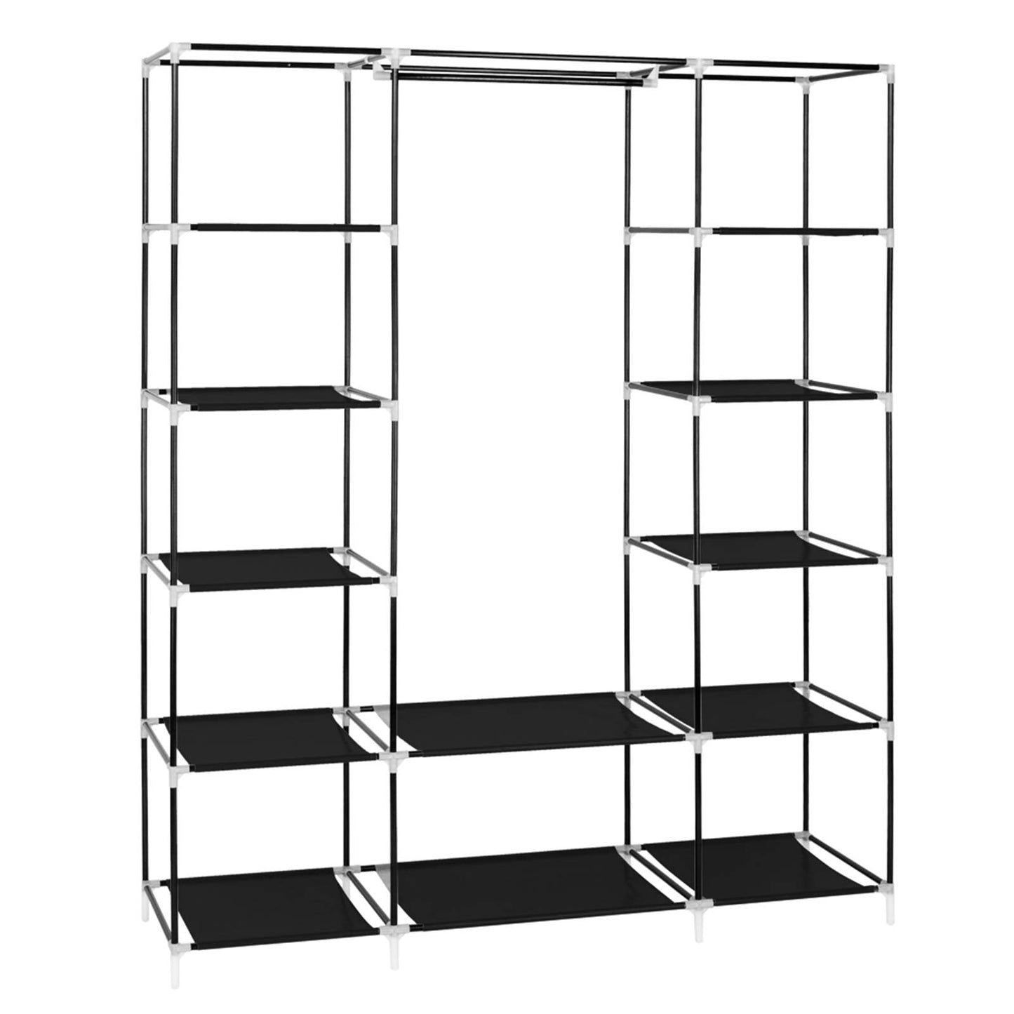 Piler 69" Portable Wardrobe Closet with Non-Woven Fabric - Quick & Easy to Assemble, Extra Strong & Durable Black Closet Organizer for Bedroom Storage