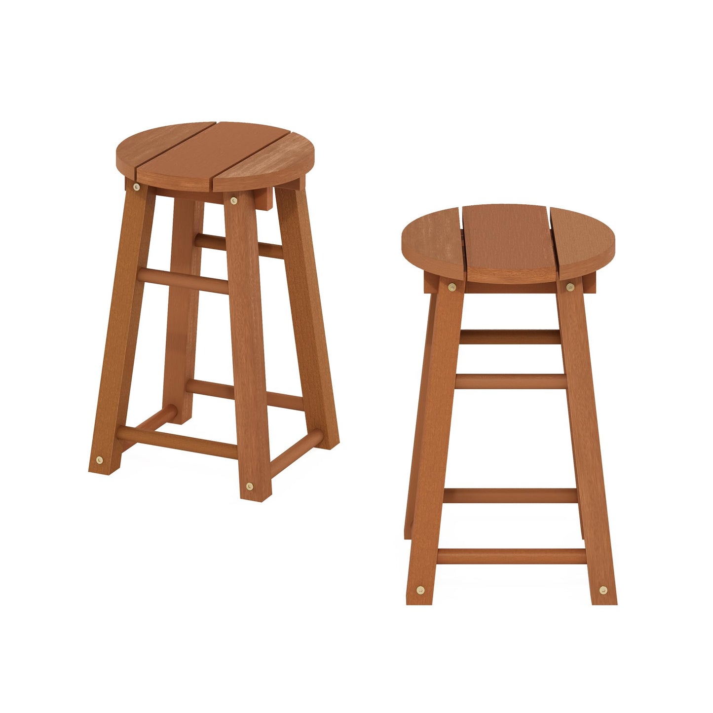 Furinno Tioman Outdoor Hardwood 18 Bar Stool in Teak Oil, Set of 2, Natural
