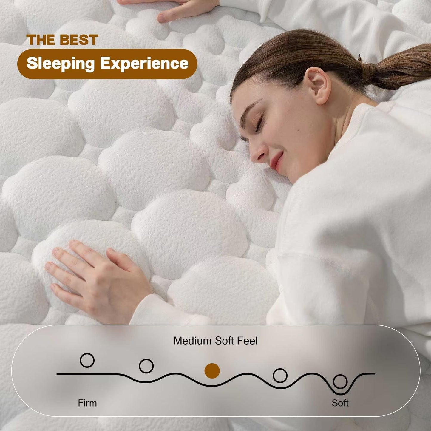 AN Adamant Noyau 12 Inch King Size Mattress in a Box, Memory Foam Hybrid Mattress for Motion Isolation, Pocket Spring and Soft Foam, Pressure Relief, Medium Firm Support