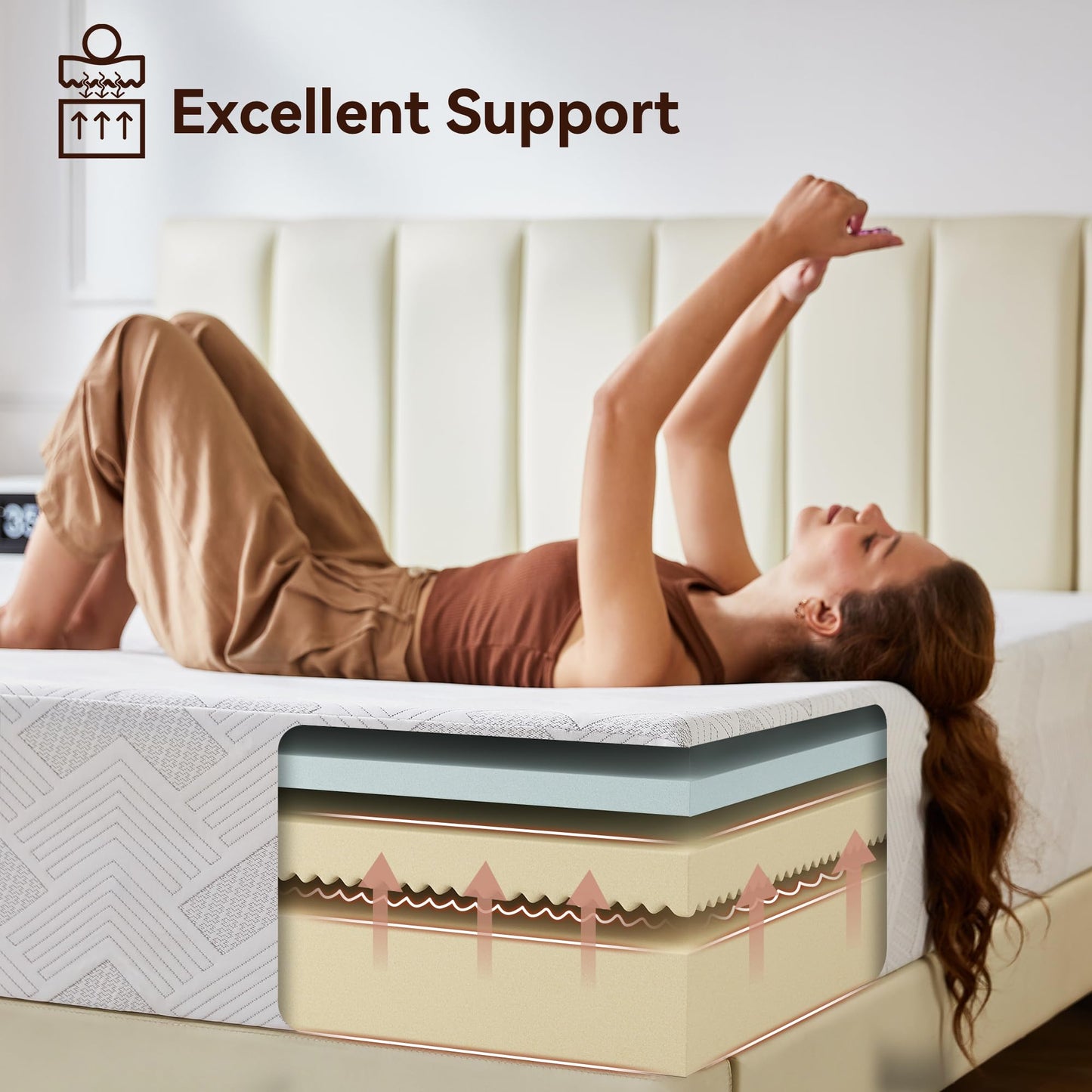 BedsPick 12 Inch Queen Mattress Medium Firm, Cooling Gel Memory Foam Queen Size Mattress in a Box for Pressure Relief, CertiPUR-US Certified, No Fiberglass, Motion Isolation, Removable Washable Cover