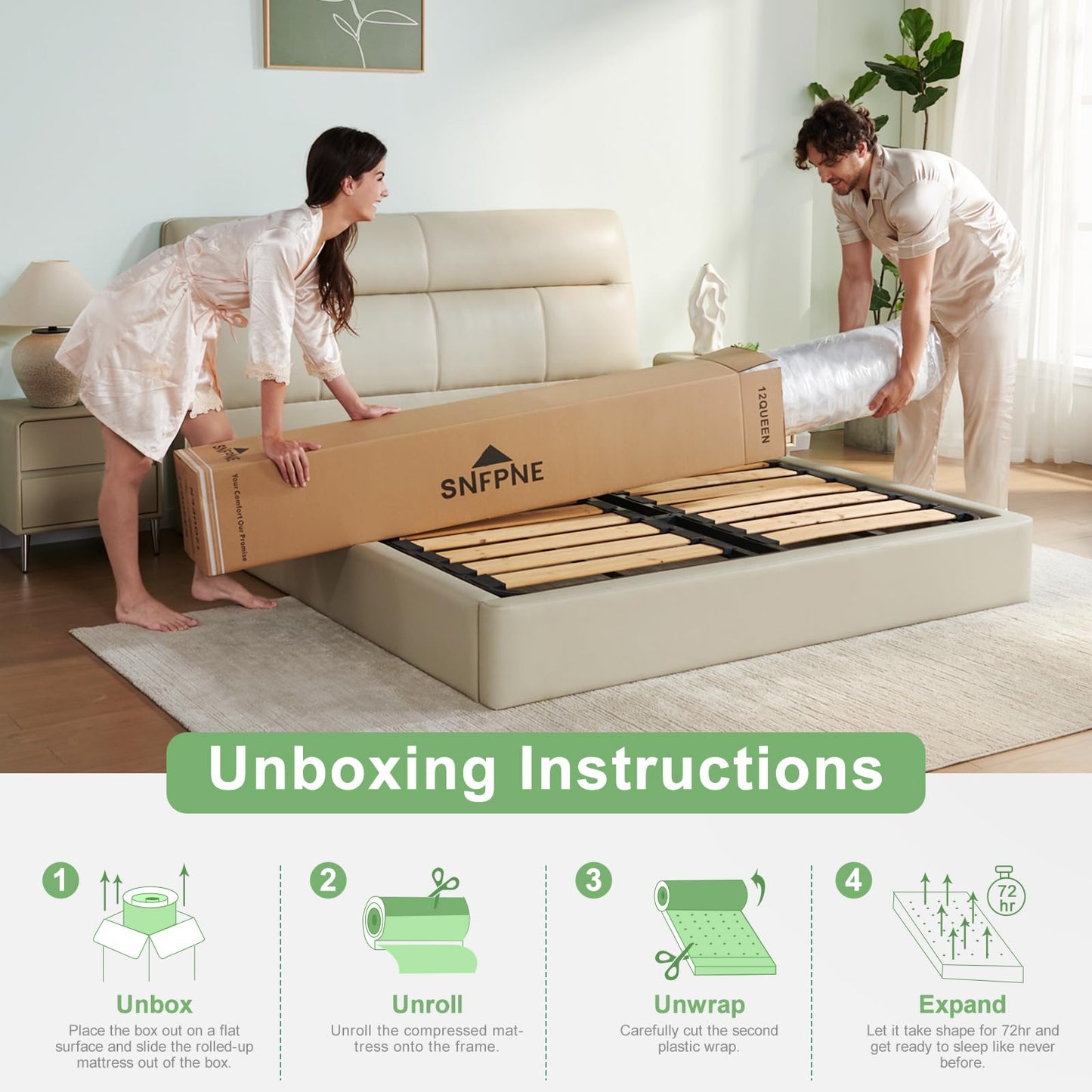 Full Mattress,12 Inch Full Size Mattresses in a Box,Memory Foam Hybrid Mattress,with Individual Pocket Spring - Pressure Relief, Motion Isolation, Cool Sleep, 75" x 54"
