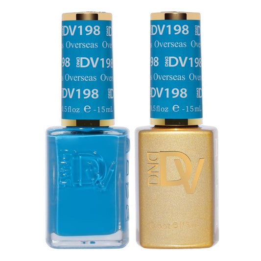 DND Diva Gel Polish Set, First Class Collection, UV/LED Gel Polish and Air Dry Nail Lacquer, Matching Chip-Free Polish Duo, 198 Overseas, 0.5 Fl Oz