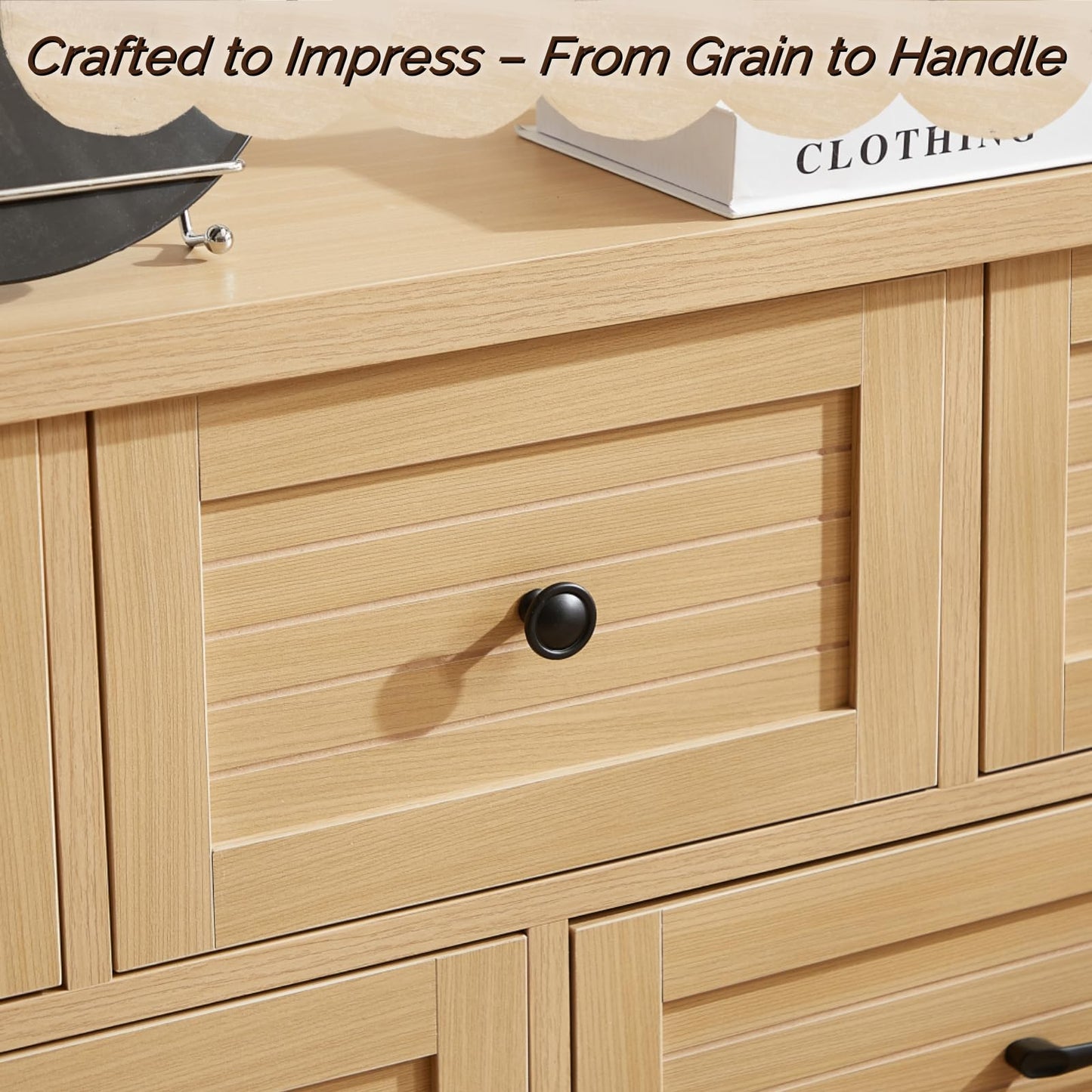 SILUMIN Dresser for Bedroom with 7 Drawers, Wide Wood Chest of Drawers, 47" Dresser Storage Organizer, Modern Wooden Dressers for Bedroom, Living Room, Hallway, TV Stand, Office & Entryway