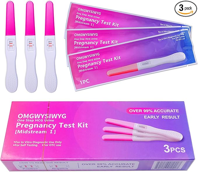 Pregnancy Test Early Detection HCG Level Test for Fertility Women at Home Over 99% Accuracy Individually Packed (Stick 3 Counts)