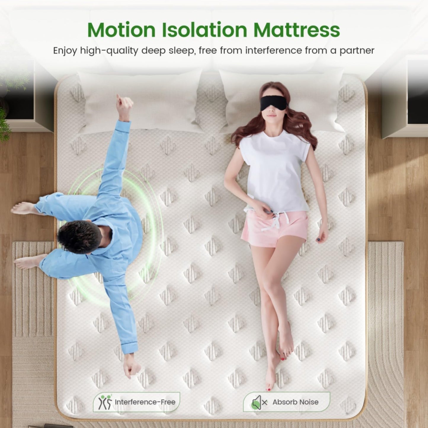 Firm King Mattress, [Enhanced] 12 Inch King Size Hybrid Mattress with Gel Memory Foam & Independent Pocket Springs, Pressure Relief, Strong Edge Support, 365-Night Trial, CertiPUR-US
