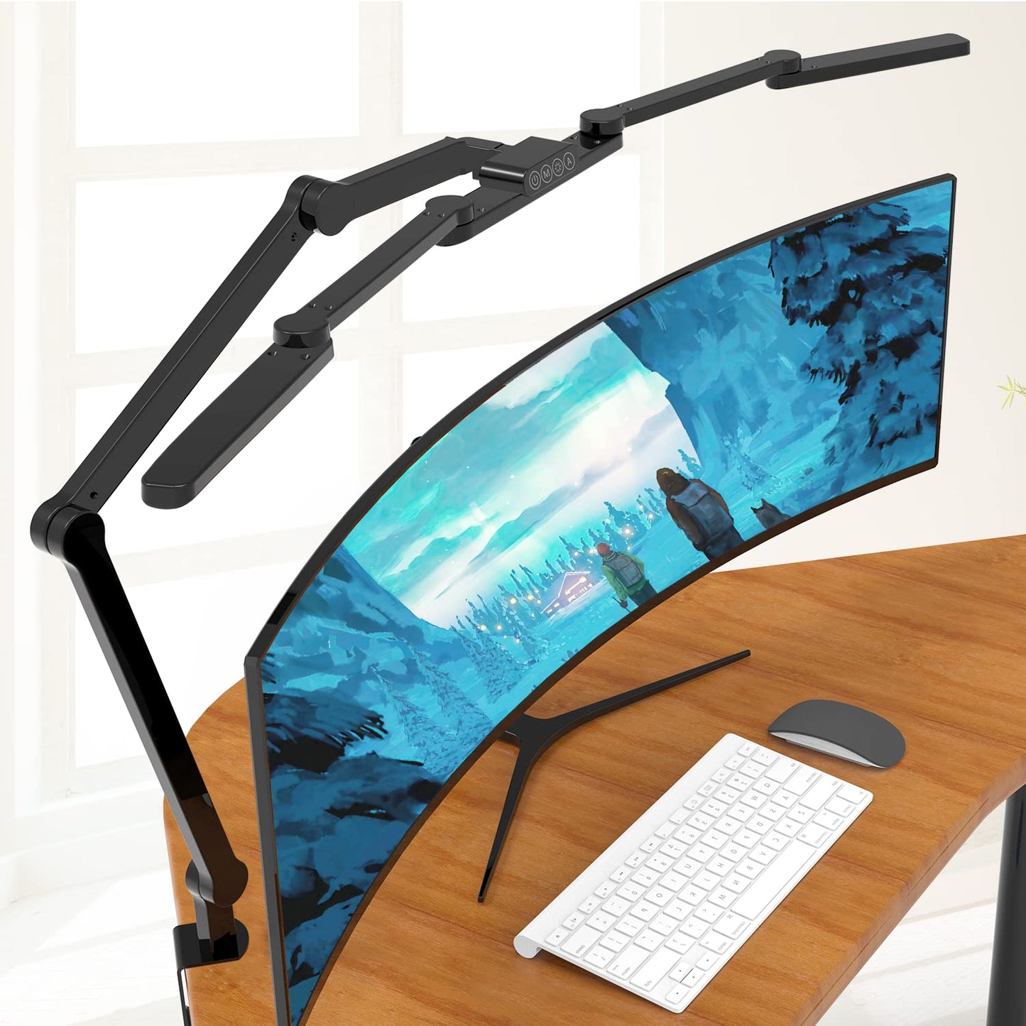 EPABINA LED Desk Lamp with Clamp, 41.5" Clamp on Architect Desk Lamp for Home Office, 24W Bright Tall Computer LED Table Light Adjustable Overhead Clip on Office Lighting for Work Craft