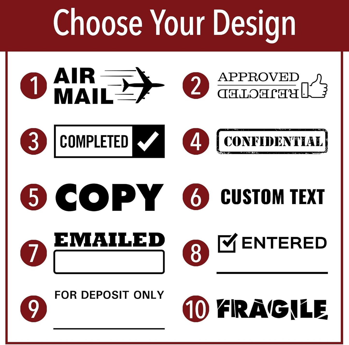 Entered Office Stamp | 4 Different Sizes | 20 Designs | Multiple Color Options | Perfect for Quick Validation of Office Documents (Entered, Medium)