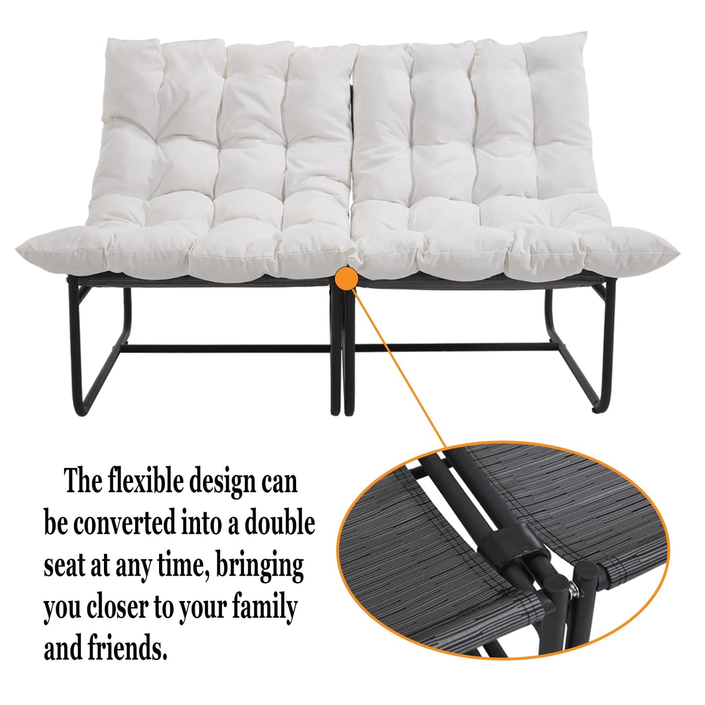 DAYAOUTDOOR Sectional Outdoor Furniture, Patio Couch Set with Cushion, Modern Patio Conversation Sets with Table, Outdoor Sofa Set for Balcony, Lawn, Deck & Porch, White