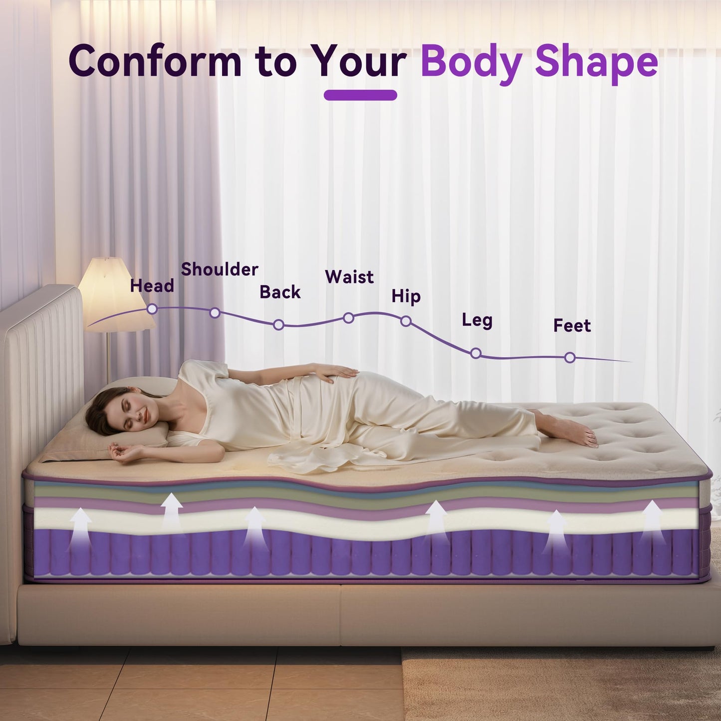 Susalt 12 Inch Queen Size Hybrid Mattress in a Box, CertiPUR-US Certified Mattress with Gel Memory Foam and Pocket Springs,Pressure Relief &Medium Firm,100-Night Trial