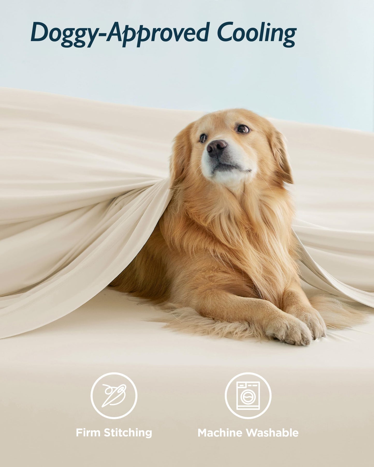 Breescape Cooling Sheet Set King Size - BlendTek™ Dry & Cool Technology for Hot Sleepers and Night Sweats, Q-Max>0.46 Tech, Deep Pocket Up to 18", 360° Elastic Band, Ivory