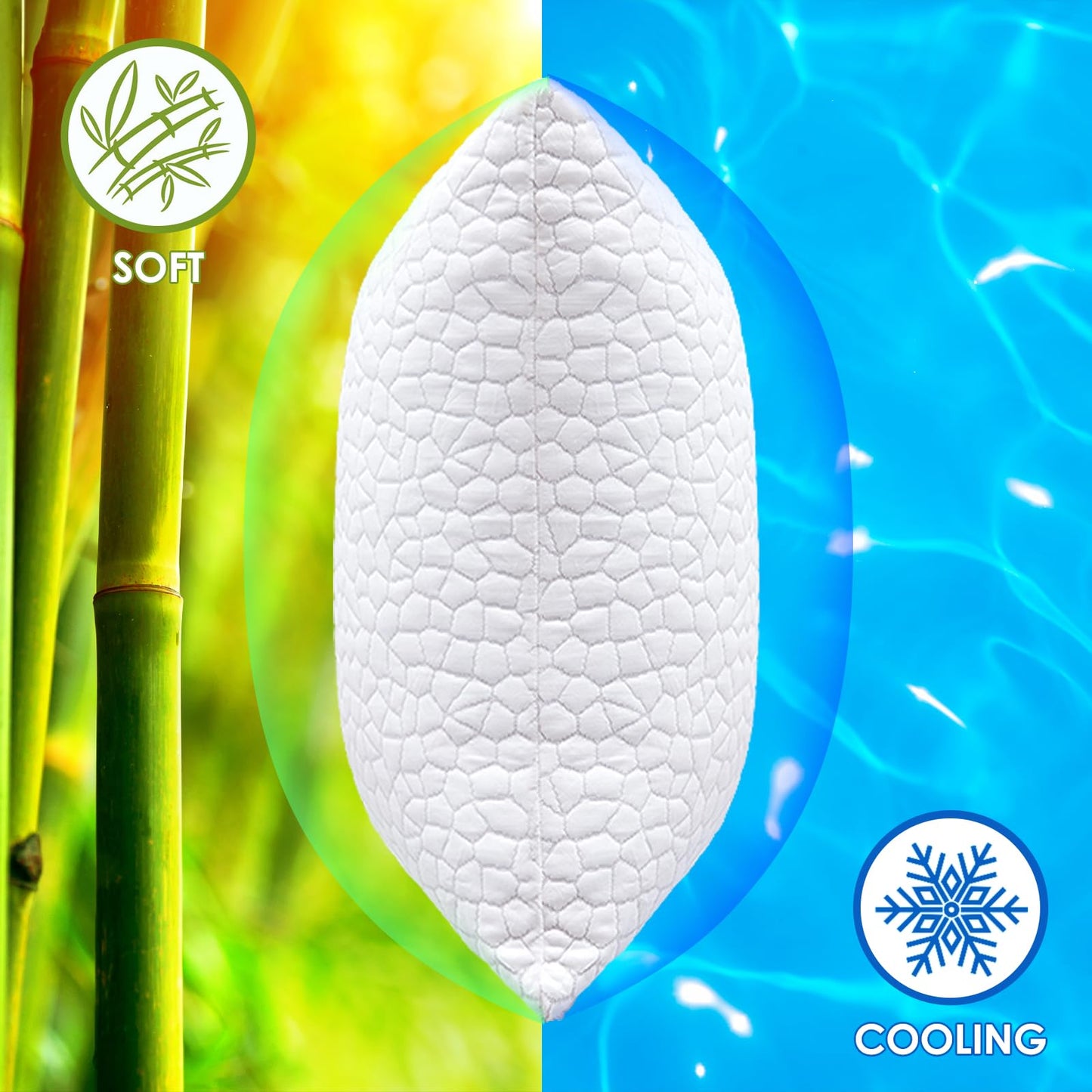 Cooling King Size Pillows Set of 2 Pack Shredded Memory Foam Pillows for Sleeping, Adjustable Cool Bed Pillow for Side Back Stomach Sleepers Luxury Gel Neck Pillow for Neck and Shoulder Pain Relief