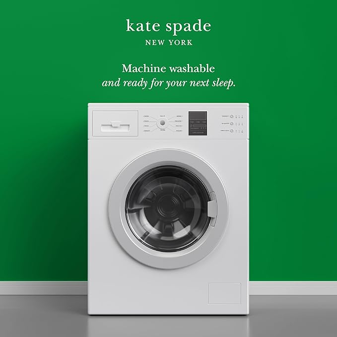 kate spade new york Scalloped Edge Euro Sham, 26" x 26" Decorative Pillow Cover, Single 100% Cotton Cover, Machine Washable, Marshmallow