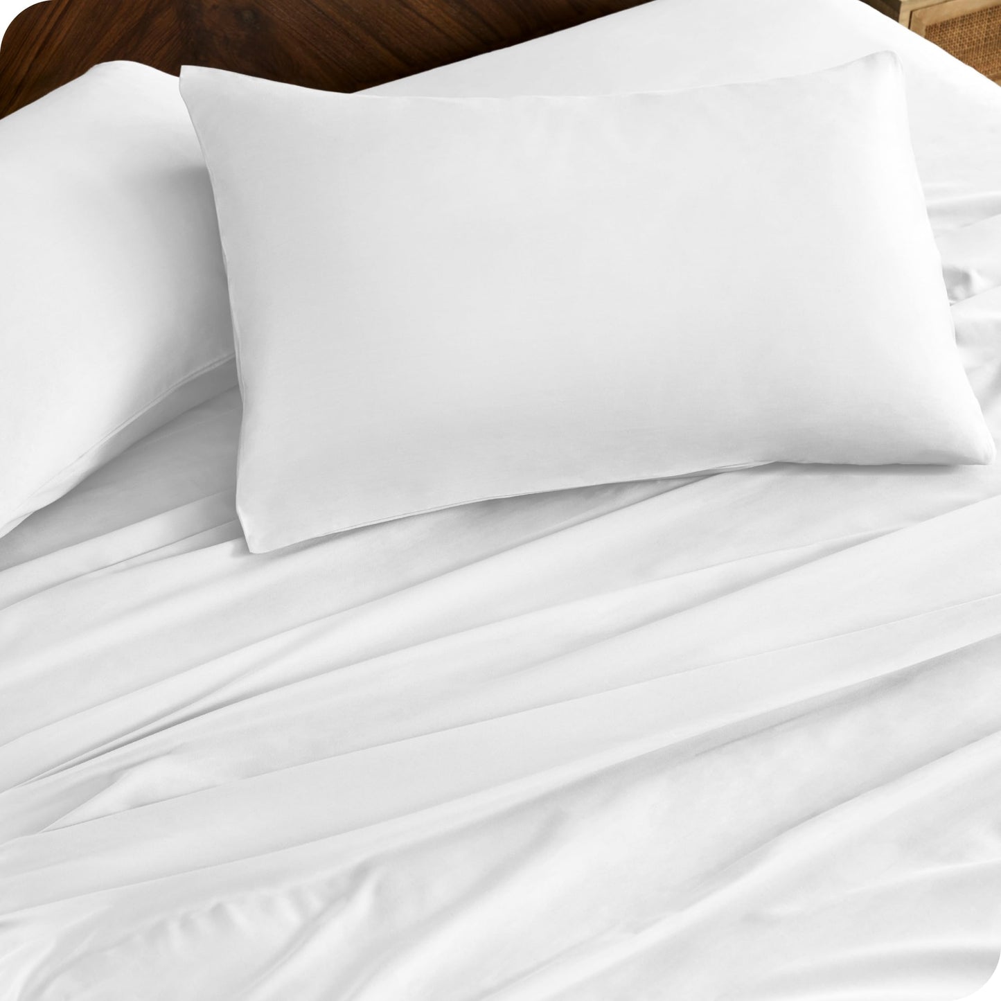 Bare Home 100% Organic Cotton Twin XL Sheet Set - Crisp Percale Weave - Lightweight & Breathable - Bedding Sheets & Pillowcases (Twin XL, French Beige)