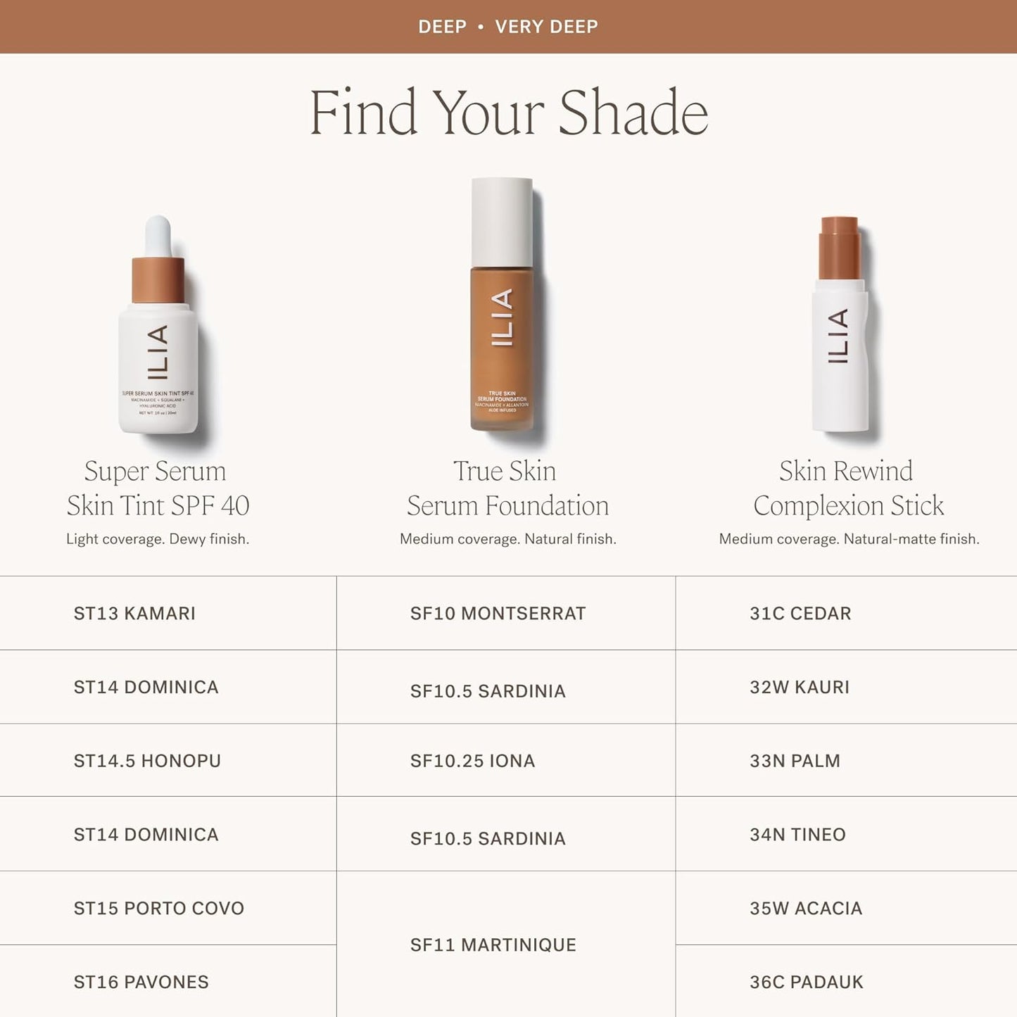 ILIA - Skin Rewind Complexion Stick - Foundation + Concealer + Skincare | Non-Toxic, Vegan, Cruelty-Free, Clean Makeup (34N - Tineo, 0.35 oz | 10 g)