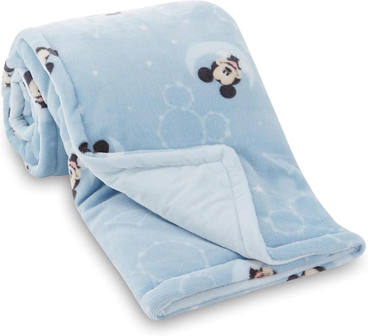 Disney Mickey Mouse, Minnie Mouse, Winnie The Pooh, Lilo and Stitch 2-Ply Infant Blanket - Soft Fleece with Polyfill - Cozy and Warm Baby Blanket for Baby Boys and Girls, 30x40 Inches