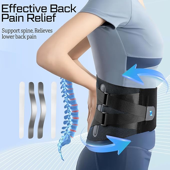 NEENCA Lower Back Brace for Lower Back Pain Relief, Medical Grade Lumbar Support Belt for Women Men, Herniated Disc,Lumbar Strain,Sciatica, Scoliosis (Black, XX-Large)