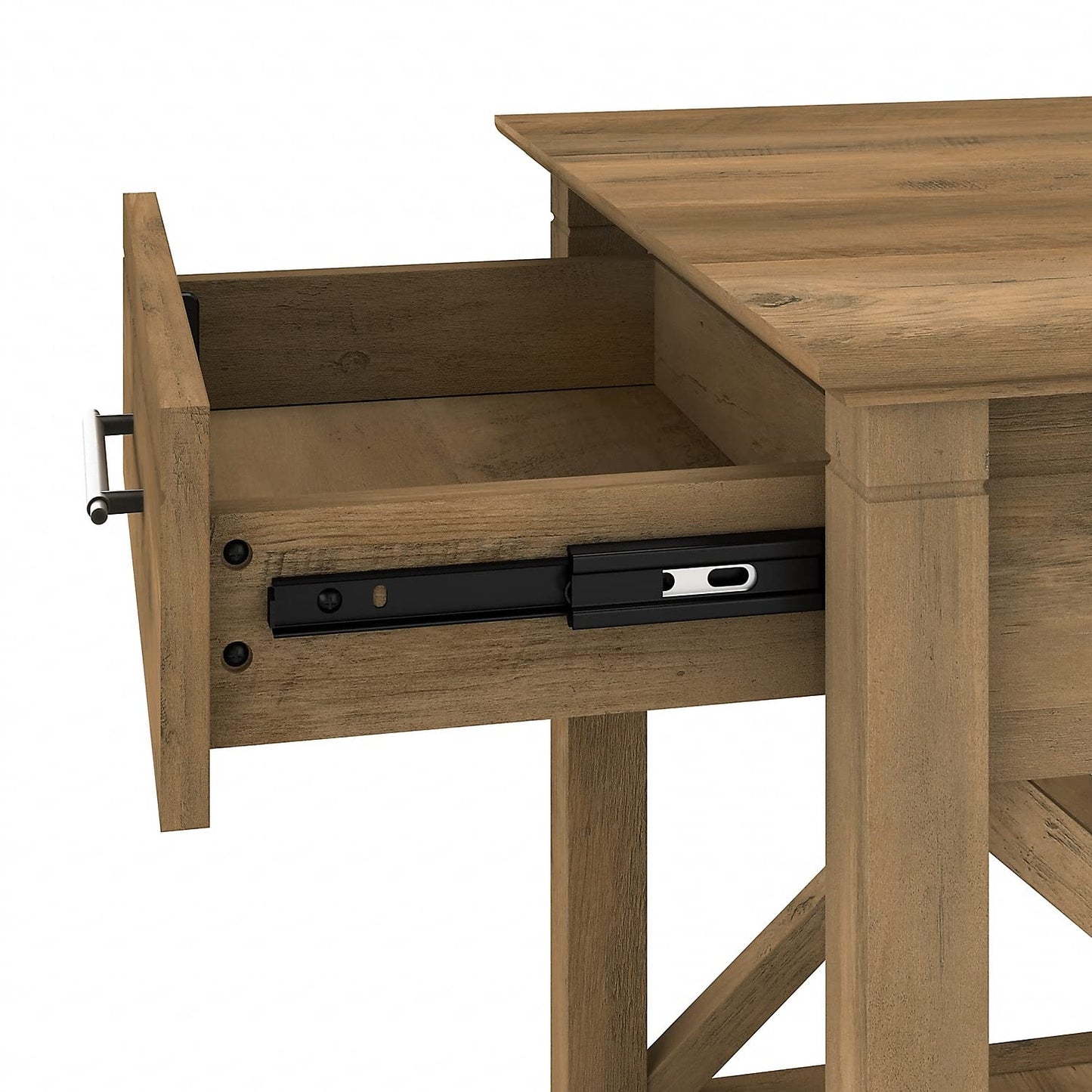 Bush Furniture Key West Coffee Table with Set of 2 End Tables in Reclaimed Pine