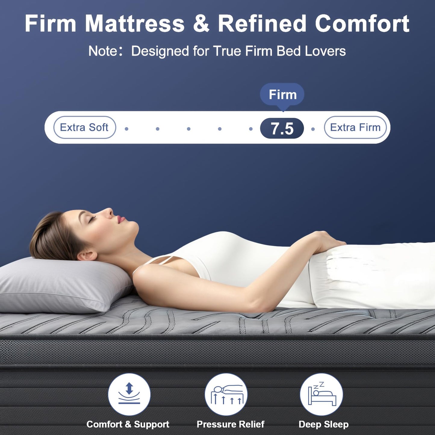 JUSTROOMY Queen Mattress Firm 12 Inch Hybrid Mattress with Gel Memory Foam, Cooling Ice Silk Top, Mattress in a Box, Back Pain Relief, Individual Pocket Spring-Extra Edge Support, 60*80", US Assembly