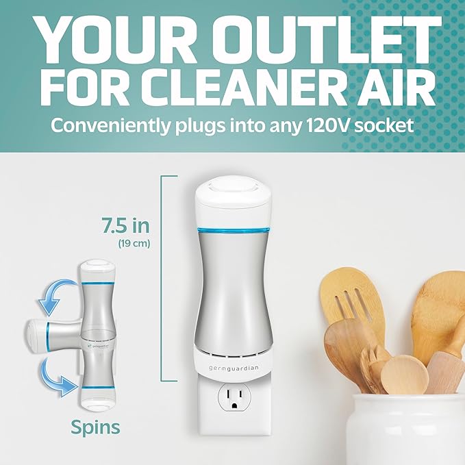 GermGuardian GG1000 Pluggable UV-C Sanitizer and Deodorizer, Kills Germs, Freshens Air and Reduces Odors from Pets, Smoke, Mold, Cooking and Laundry, 6-Pack