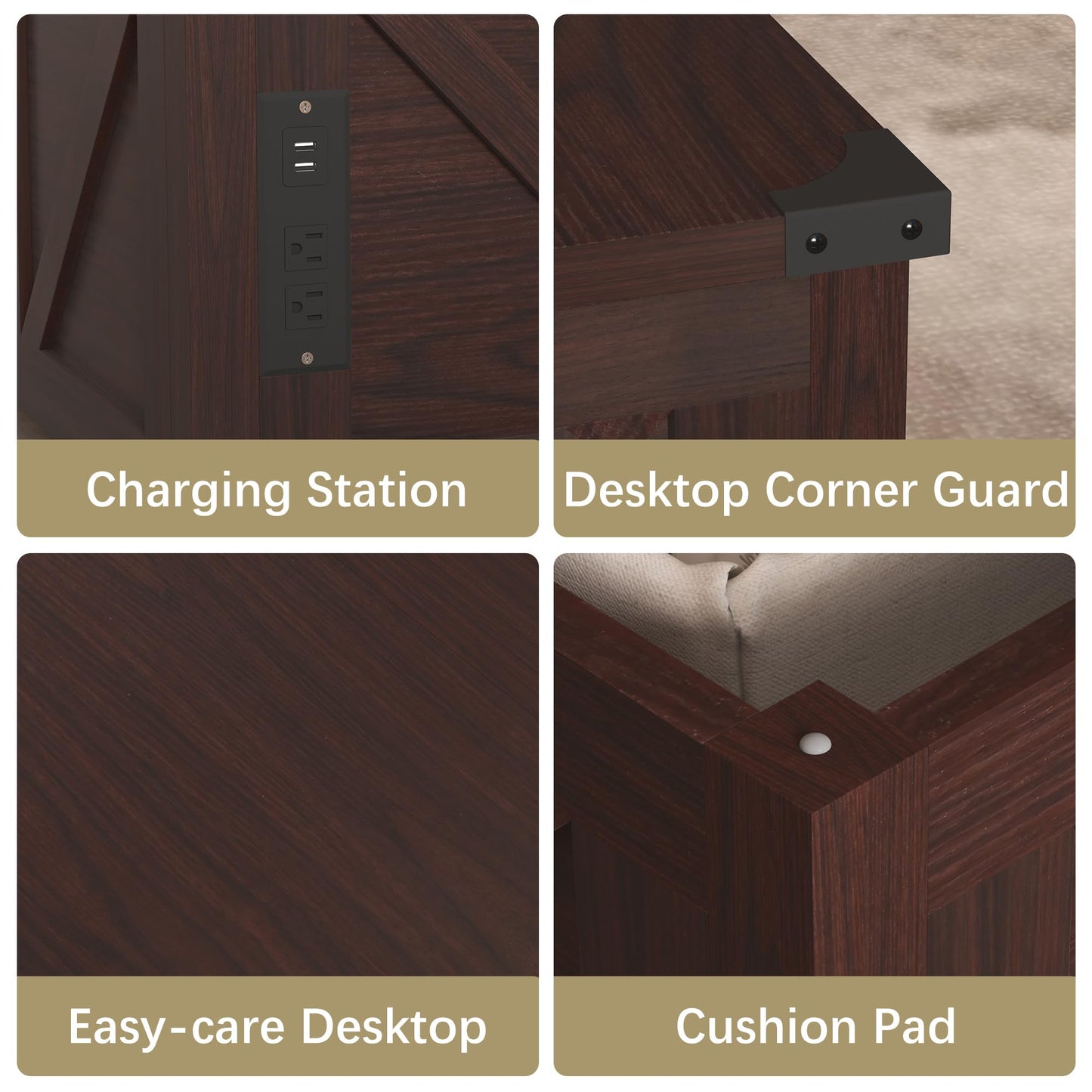 Otterease Farmhouse Coffee Table, 35'' Lift Top Coffee Table with Storage and Large Hidden Storage, Square Coffee Tables with Charging Station, Brown Coffee Tables for Living Room, Home, Office