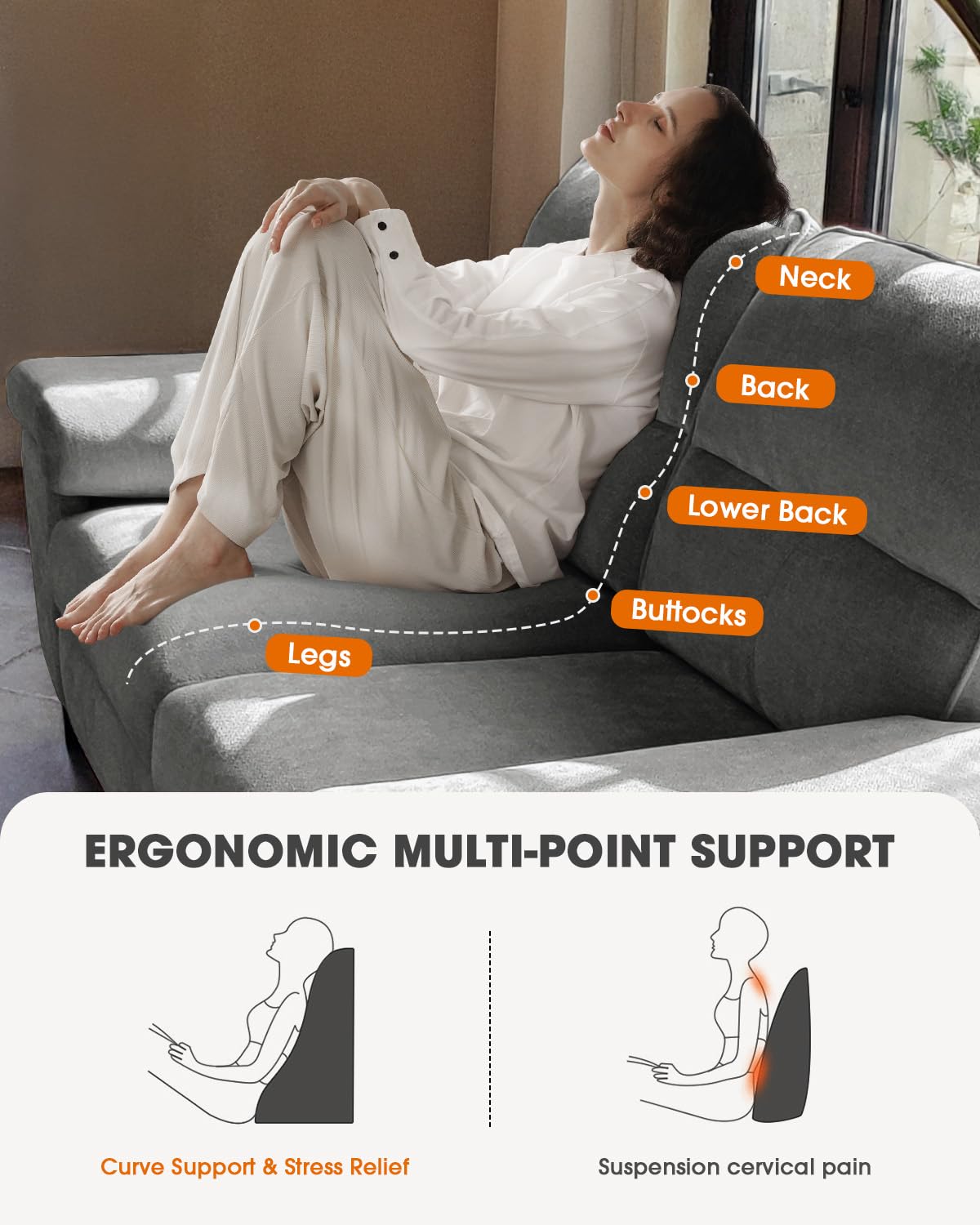 88.97" Modern Sofa Couches for Living Room, Deep Seat Sofas with 8”Cushion, Comfy 2-Seater Chenille Loveseat with Convertible Armrest, Removable Sofa Cover, High Leg(Light Gray)