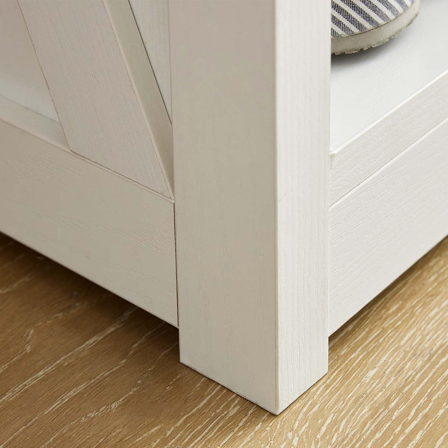 Entryway Bench with Shoe Storage, 2-Tier Shoe Shelf Organizer for Entryway, Wooden Shoe Rack for Home, Living Room, Hallway, White